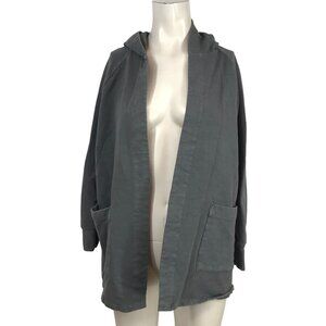 STATESIDE - WOMEN'S XS - GRAY LONG SLEEVE OPEN FRONT HOODED COTTON BLEND JACKET